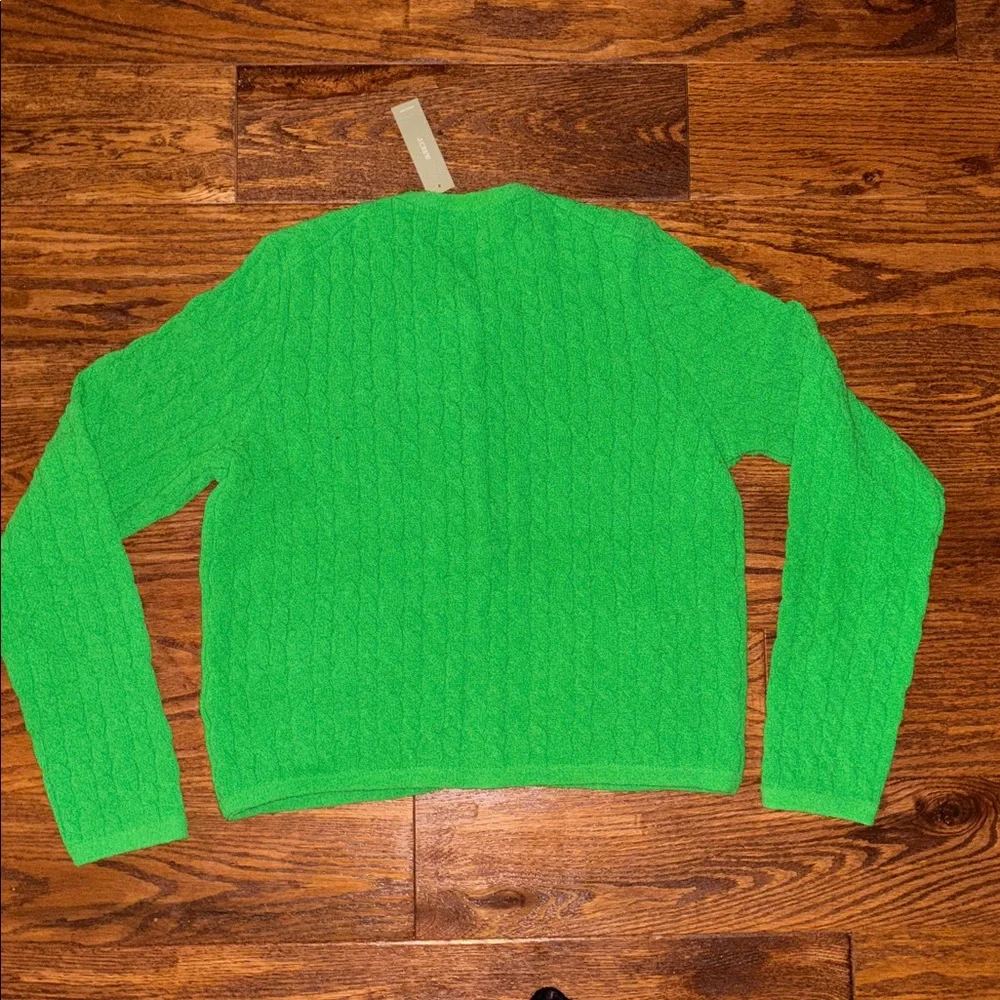 J.Crew Odette cable knit sweater lady jacket in cotton blend boucle Small - Picture 5 of 7